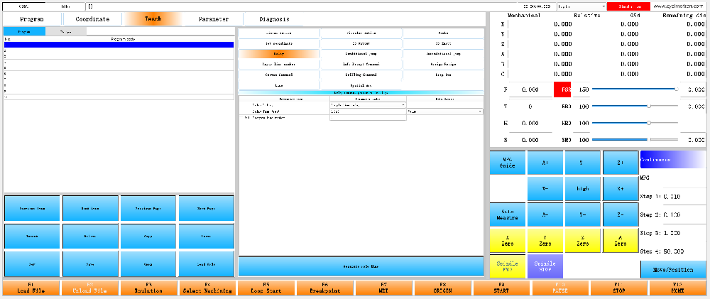 How the Teach page turns parameters into a program